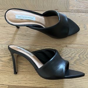 SAKS FIFTH AVENUE D'Orsay Leather Stiletto Sandals size 6